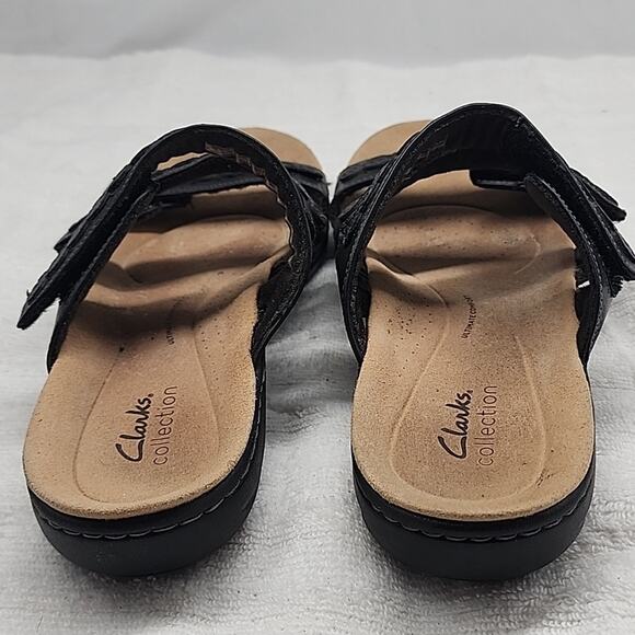 CLARKS COLLECTION LAURIEANN COVE BLACK LEATHER IMPORTED FROM MEXICO LADIES 9 GUC - Picture 9 of 16